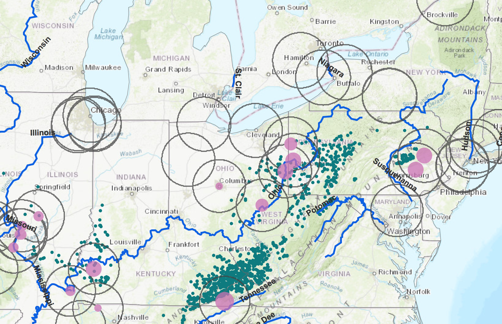 Aggregate Points: coal mines and smelters during the Industrial Revolution